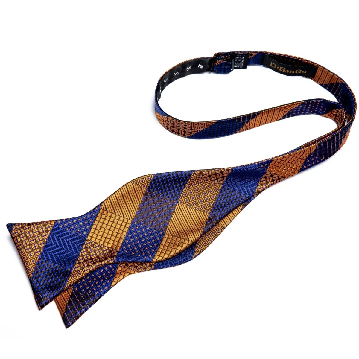 Orange Gold and Blue Plaid Matching Bowtie Set (3pc)
