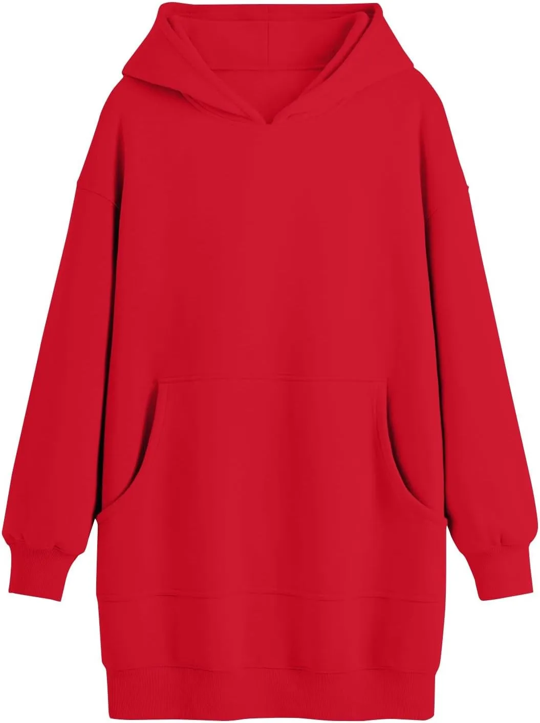 Oversized Hoodie Dress for Women Fleece Hooded Sweatshirt Dress with Pockets Cute Y2k Preppy Tunic Shift Mini Dresses