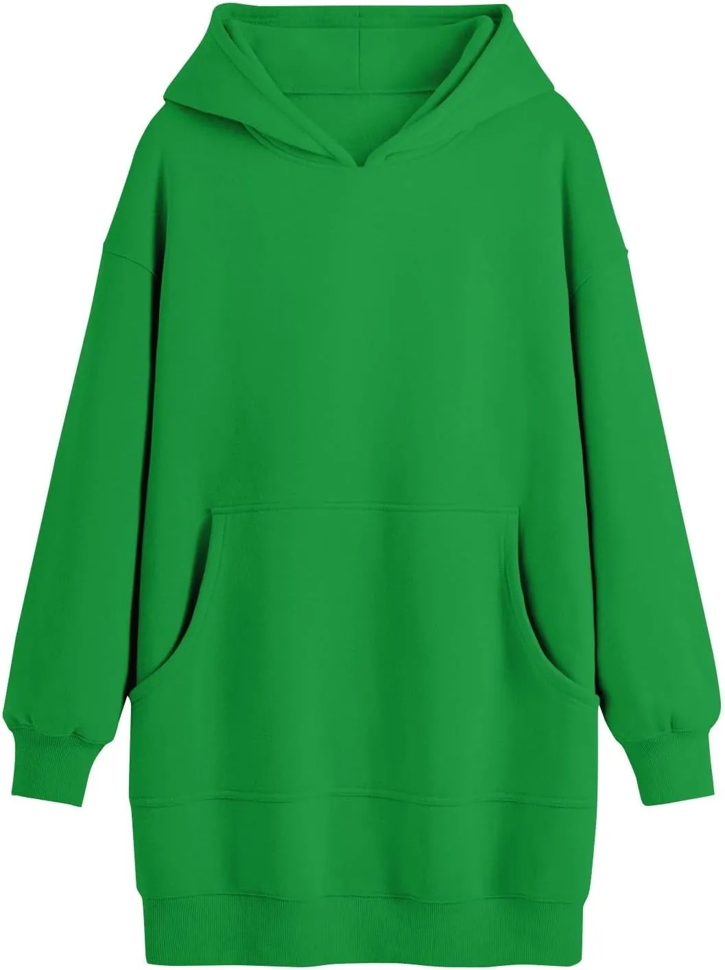 Oversized Hoodie Dress for Women Fleece Hooded Sweatshirt Dress with Pockets Cute Y2k Preppy Tunic Shift Mini Dresses