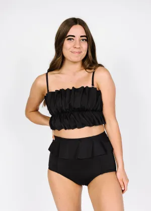 Oversized Ruffle Top | Black