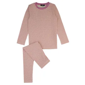 pajamas floral pattern top l/s and leggings - pink-945