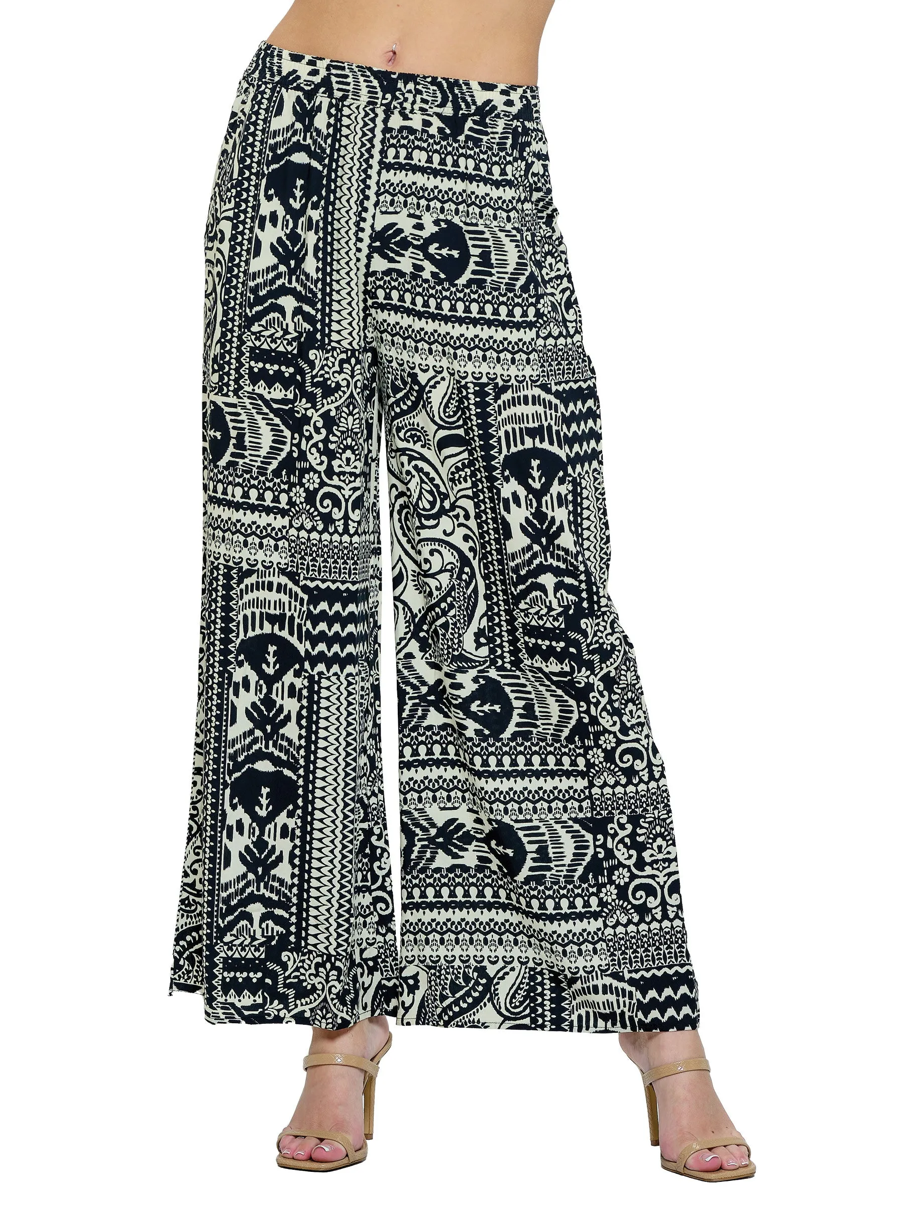 Pants Wide Leg Paisley Print