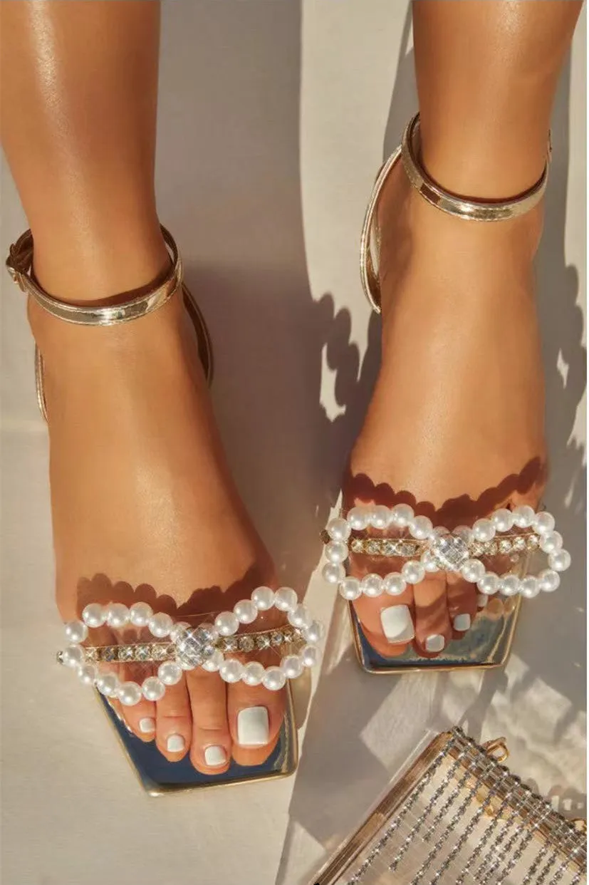 Pearl Bowtie Flat Sandals - 3 Colors