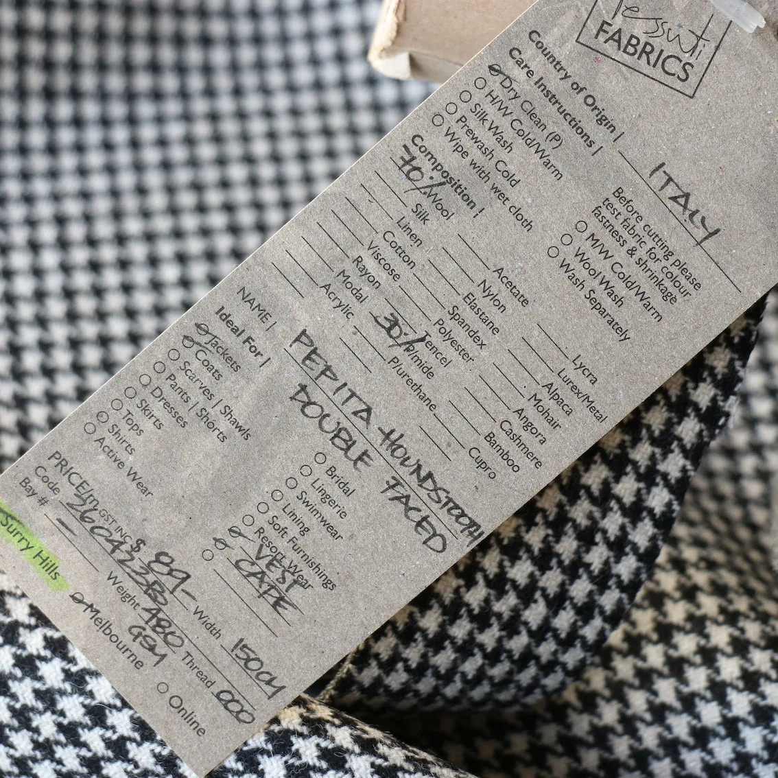 Pepita Houndstooth Double Faced