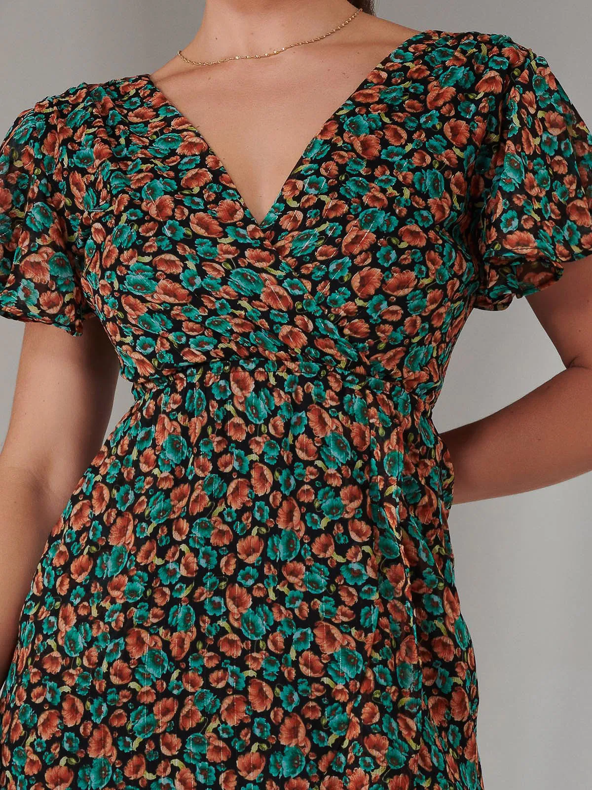 Petite High Low Midaxi Dress, Black Multi