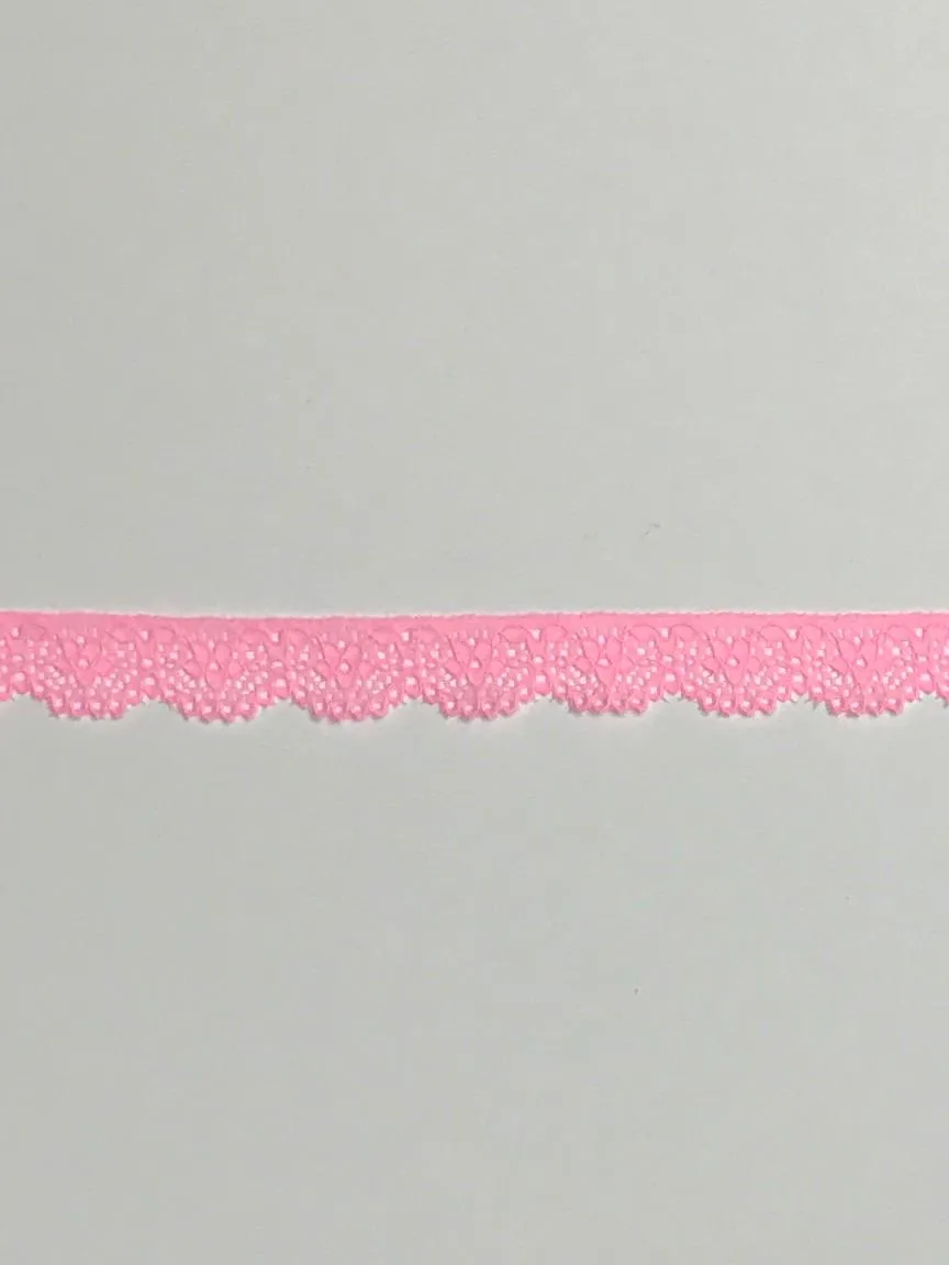 Pink 5/8" Wide Stretch Lace