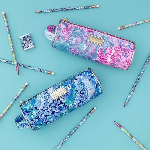 Pink & Blue Floral Pencil Set