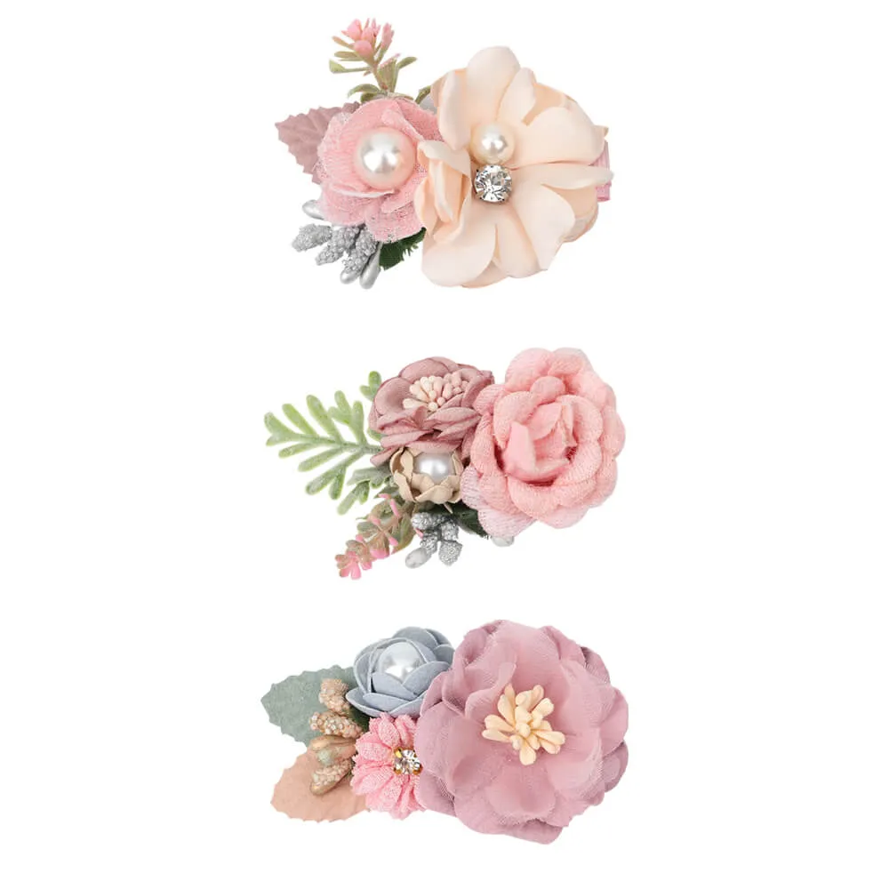Pink Floral Baby Girl Hair Clips