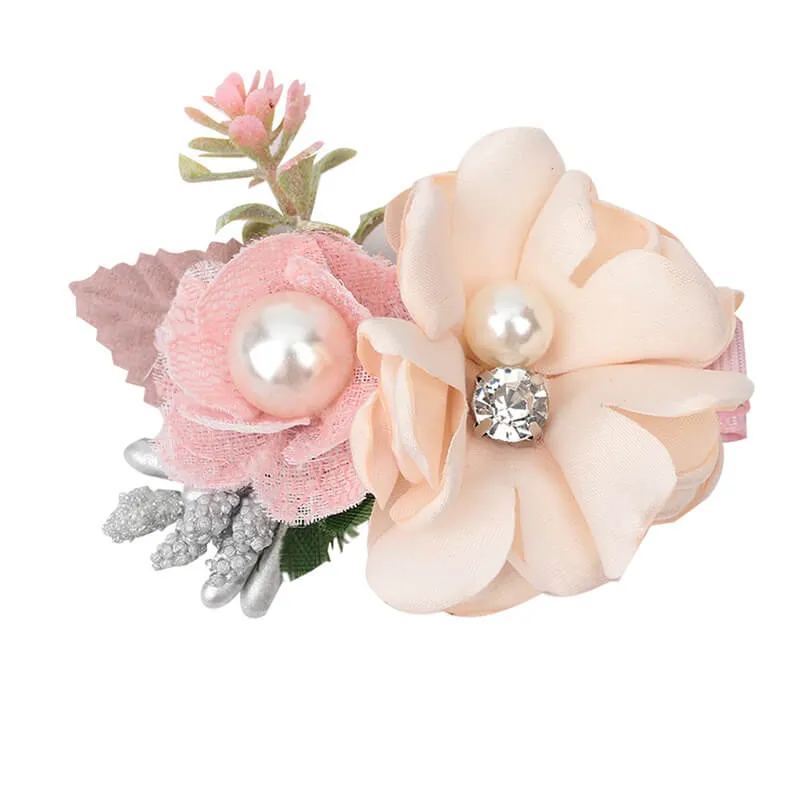 Pink Floral Baby Girl Hair Clips