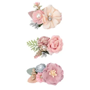 Pink Floral Baby Girl Hair Clips