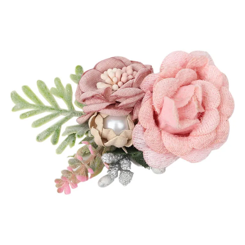 Pink Floral Baby Girl Hair Clips