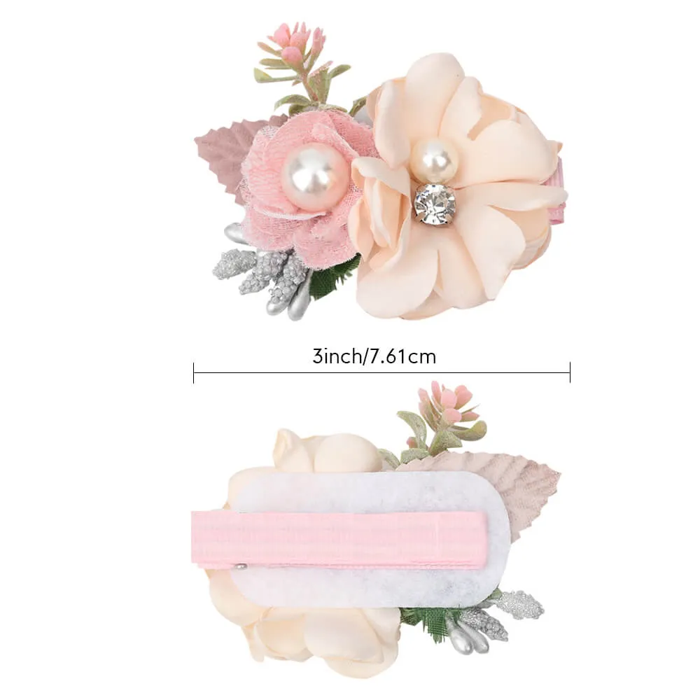 Pink Floral Baby Girl Hair Clips