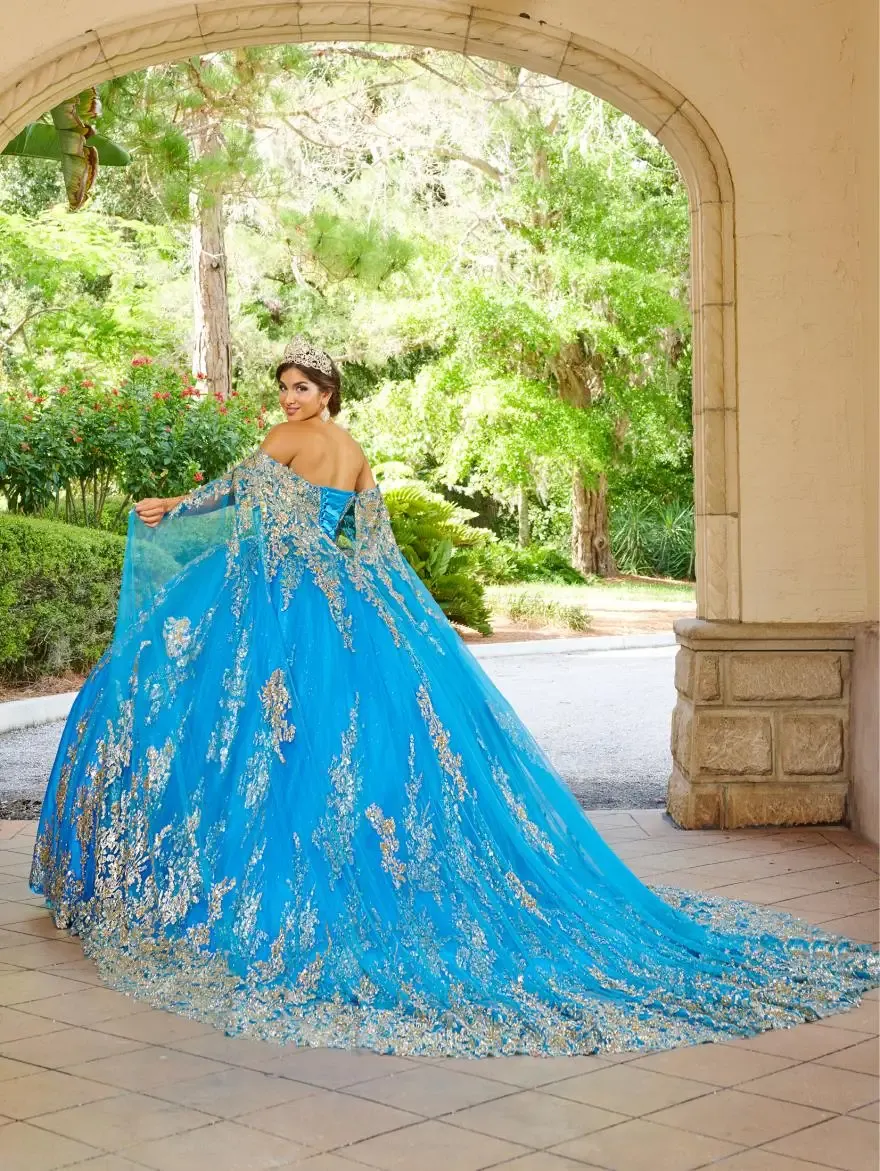 Pink Quinceanera Dresses Gold Lace Appliques Mexican Ball Gown Prom Party Dress