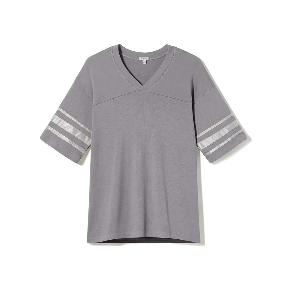 PJ Harlow Riley Rib Knit Baseball Tee