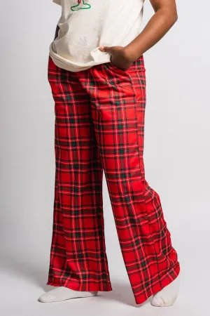 Plaid pajama pants red