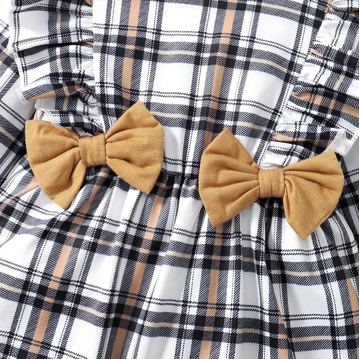 Plaid Ruffle Romper Set for Newborn Girls