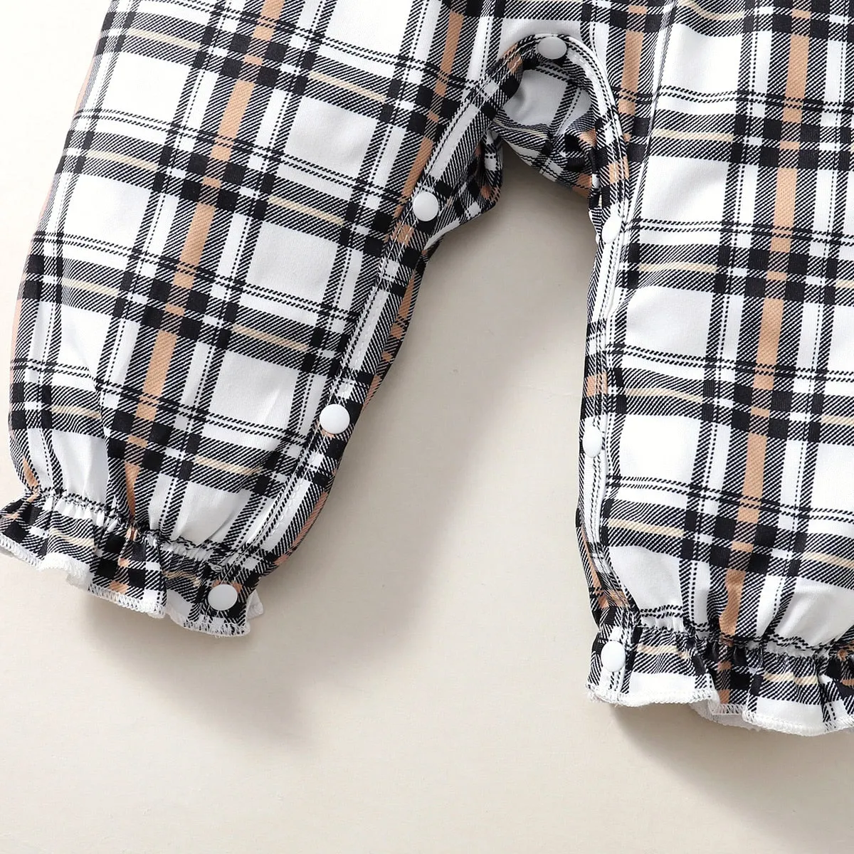Plaid Ruffle Romper Set for Newborn Girls