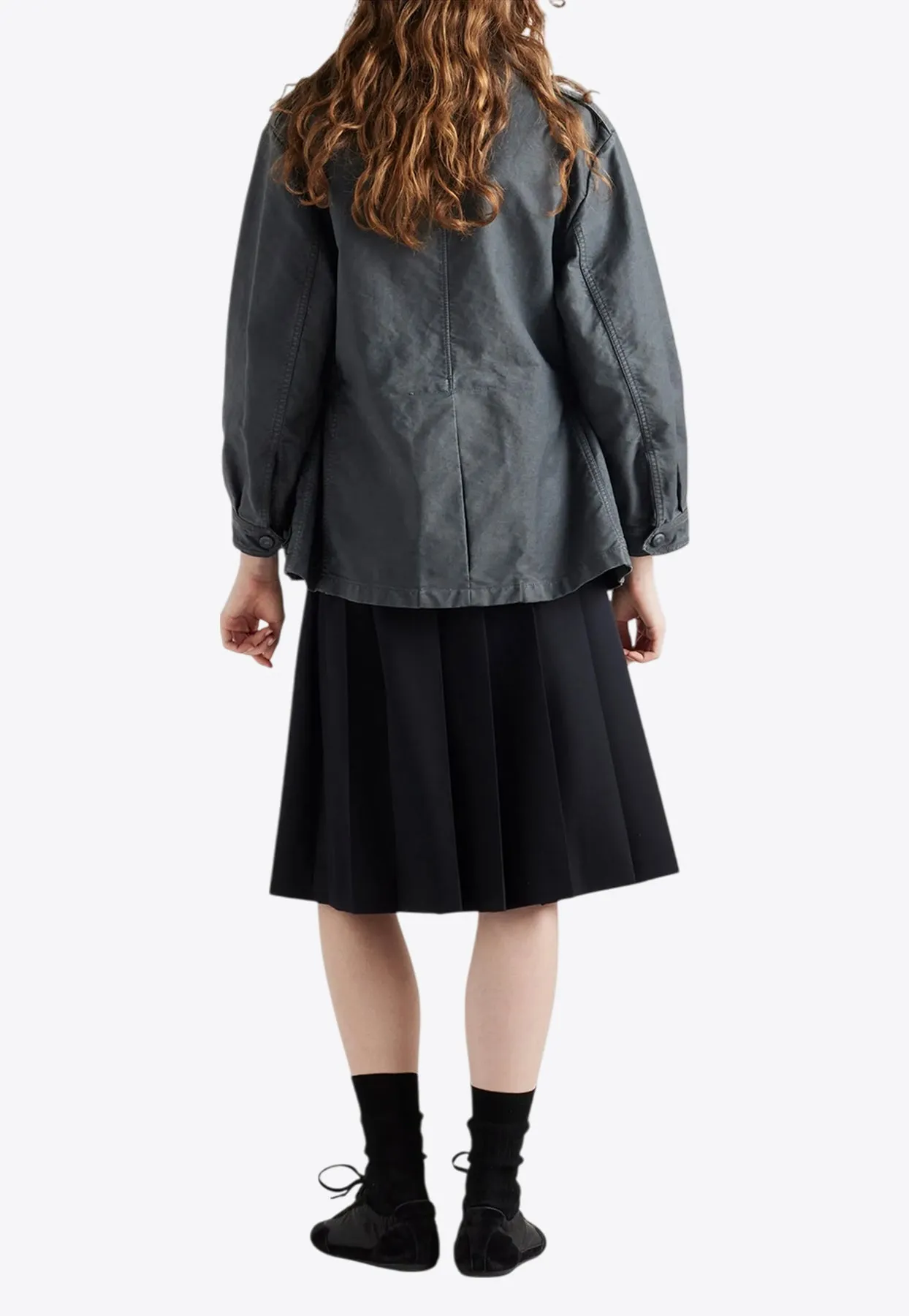 Pleated Belted Skirt