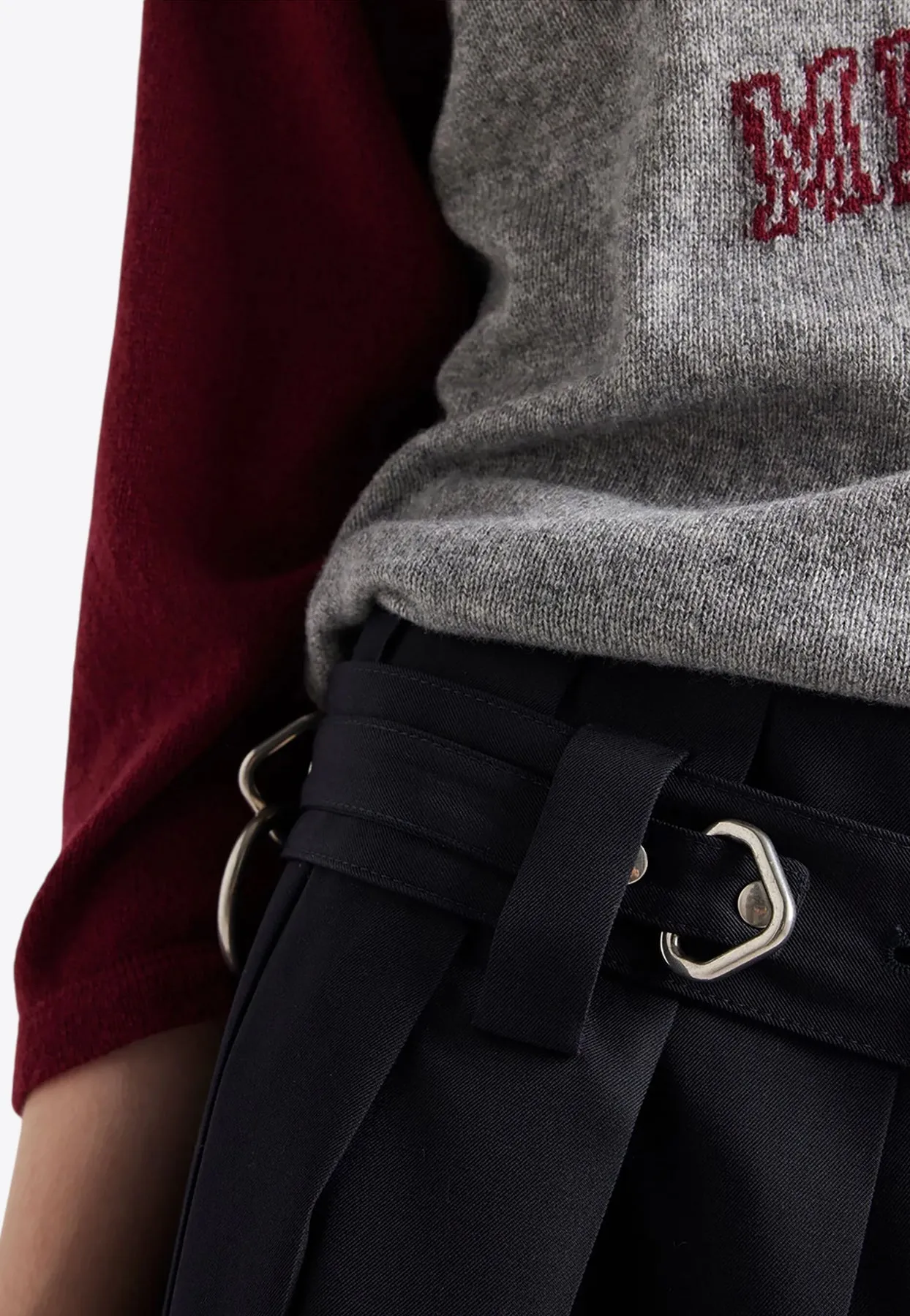 Pleated Belted Skirt