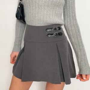 pleated buckle mini skirt - large