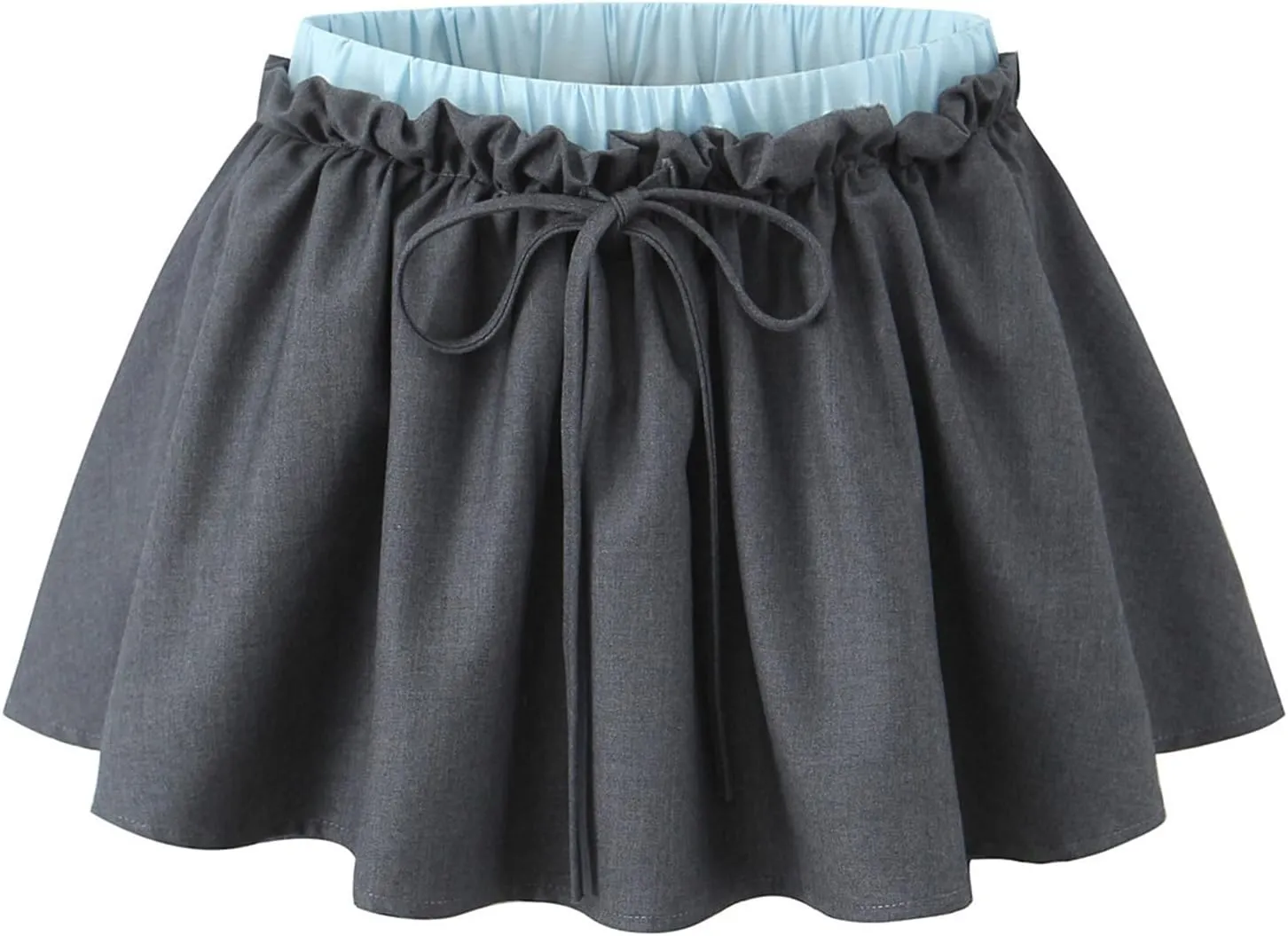 Pleated Mini Skirts for Women Teen Girls Elastic Waist Casual Uniform A Line Mini Skorts Skirts with Shorts Pockets