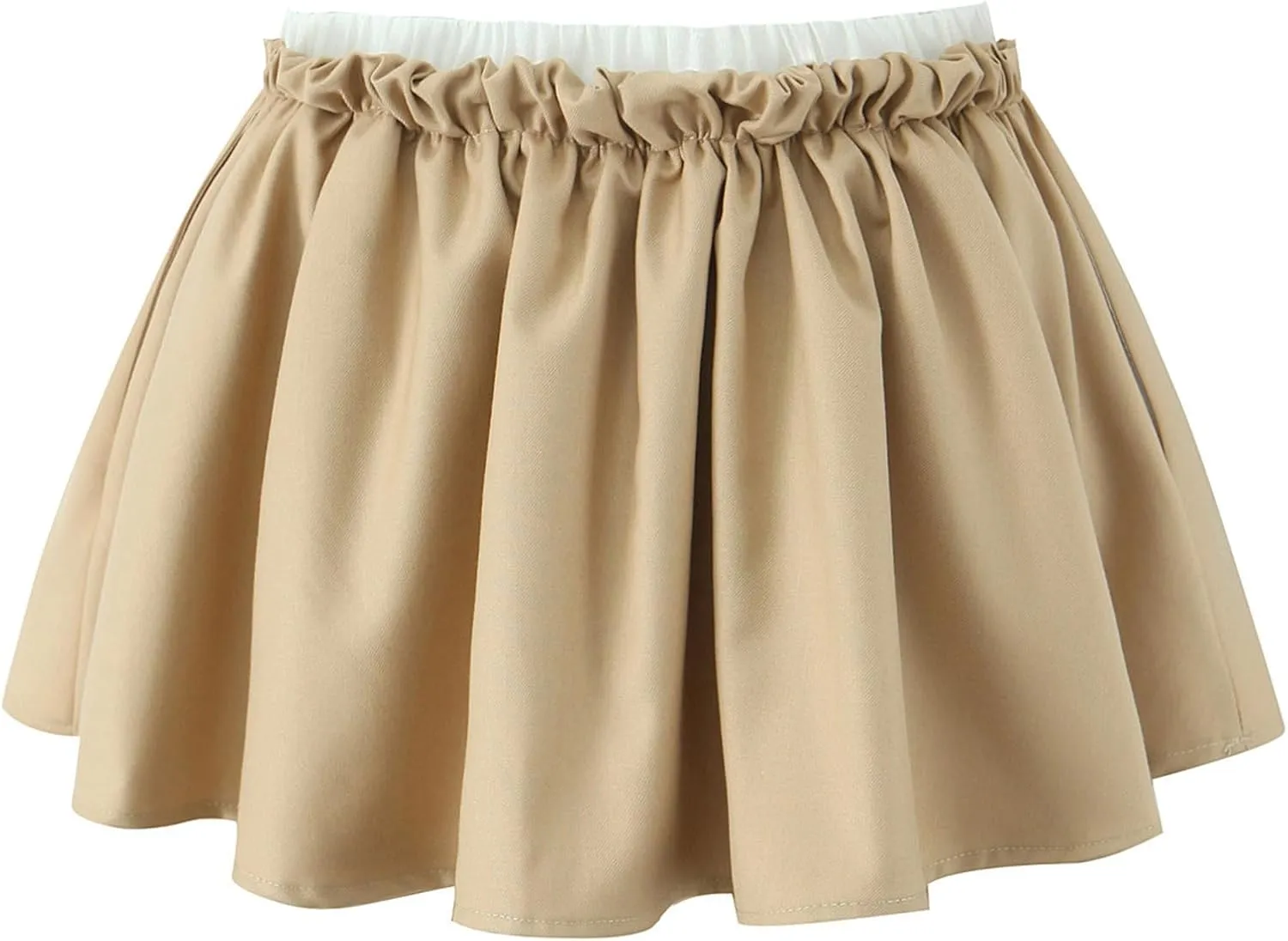 Pleated Mini Skirts for Women Teen Girls Elastic Waist Casual Uniform A Line Mini Skorts Skirts with Shorts Pockets