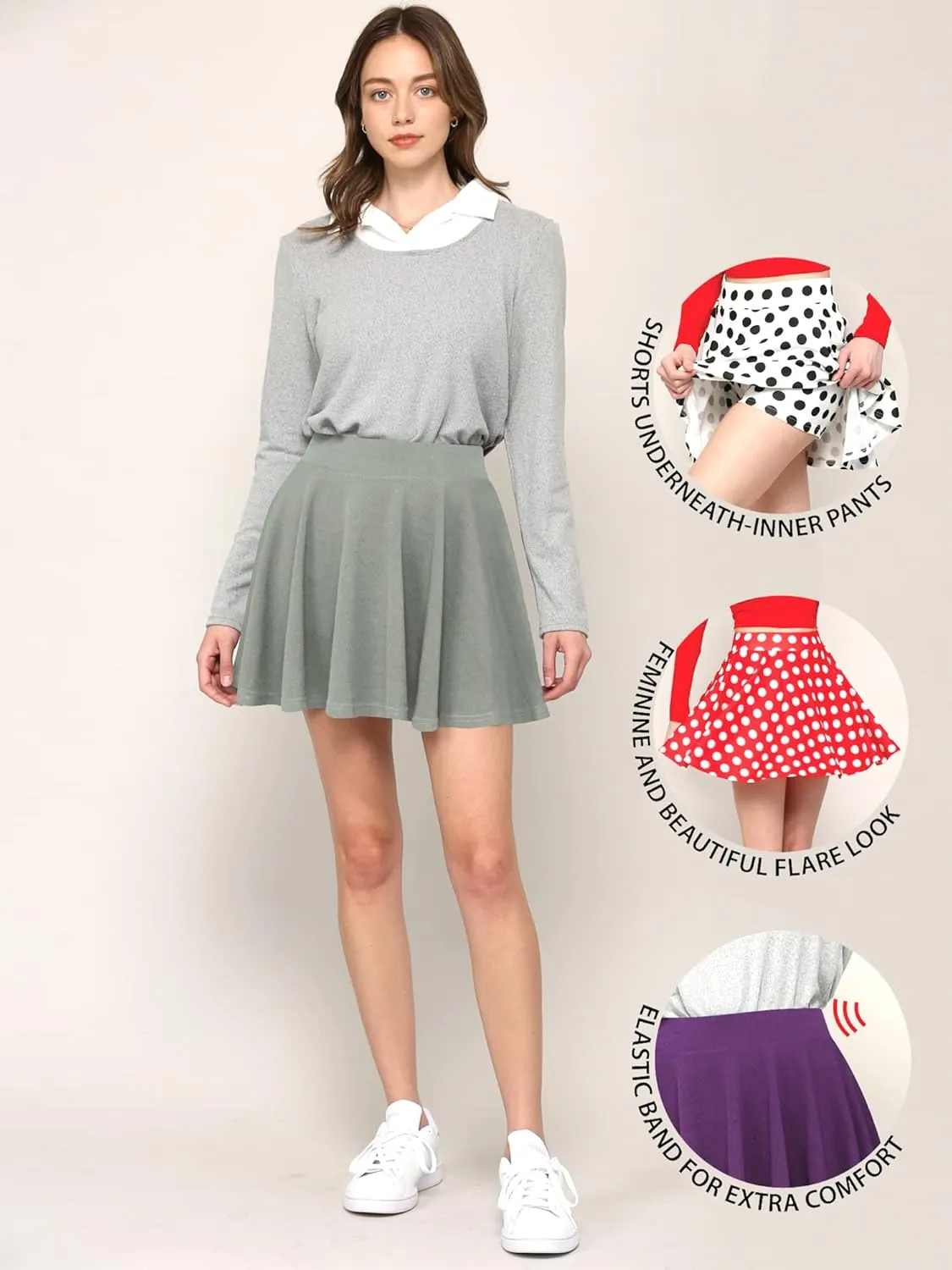 Pleated Skirts for Women and Girls  Stylish Skirt with Shorts Underneath