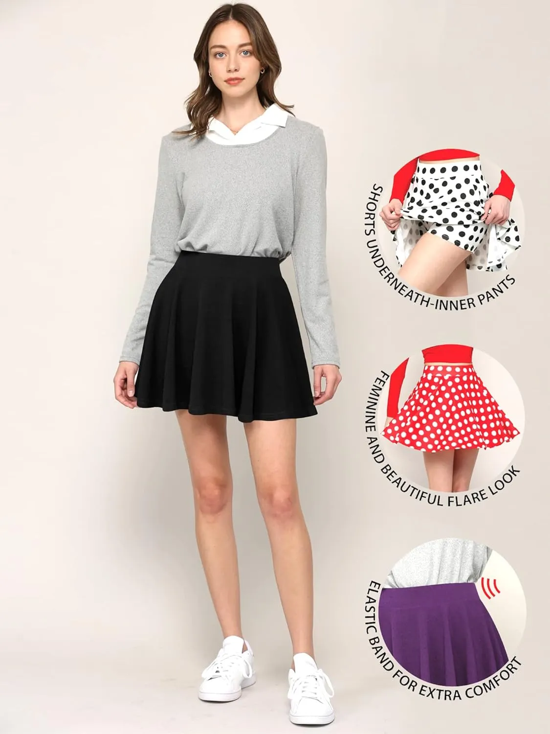 Pleated Skirts for Women and Girls  Stylish Skirt with Shorts Underneath