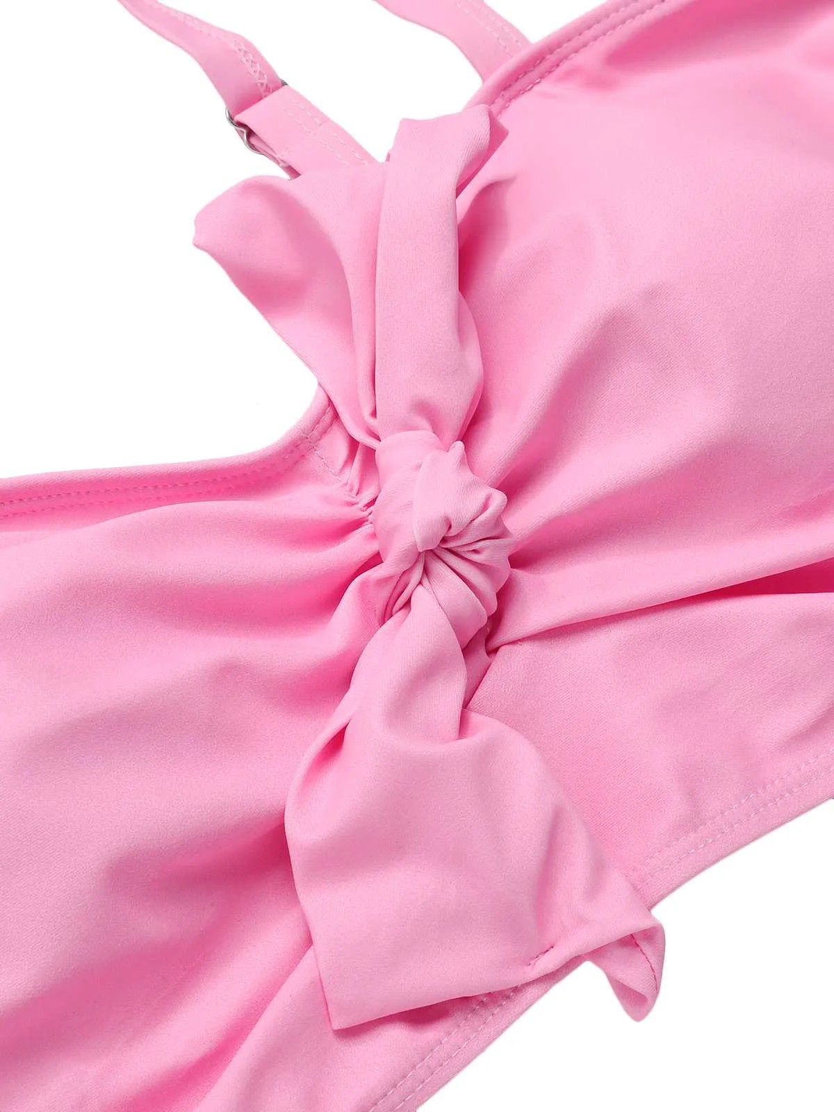 [Plus Size] 1960s Butterflies Bow Decor Swimsuit