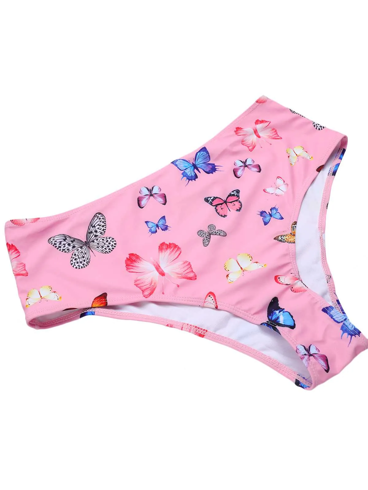 [Plus Size] 1960s Butterflies Bow Decor Swimsuit