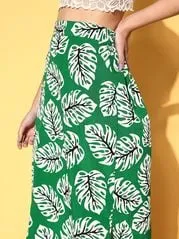 plusS Green Floral Indie Gal Skirt