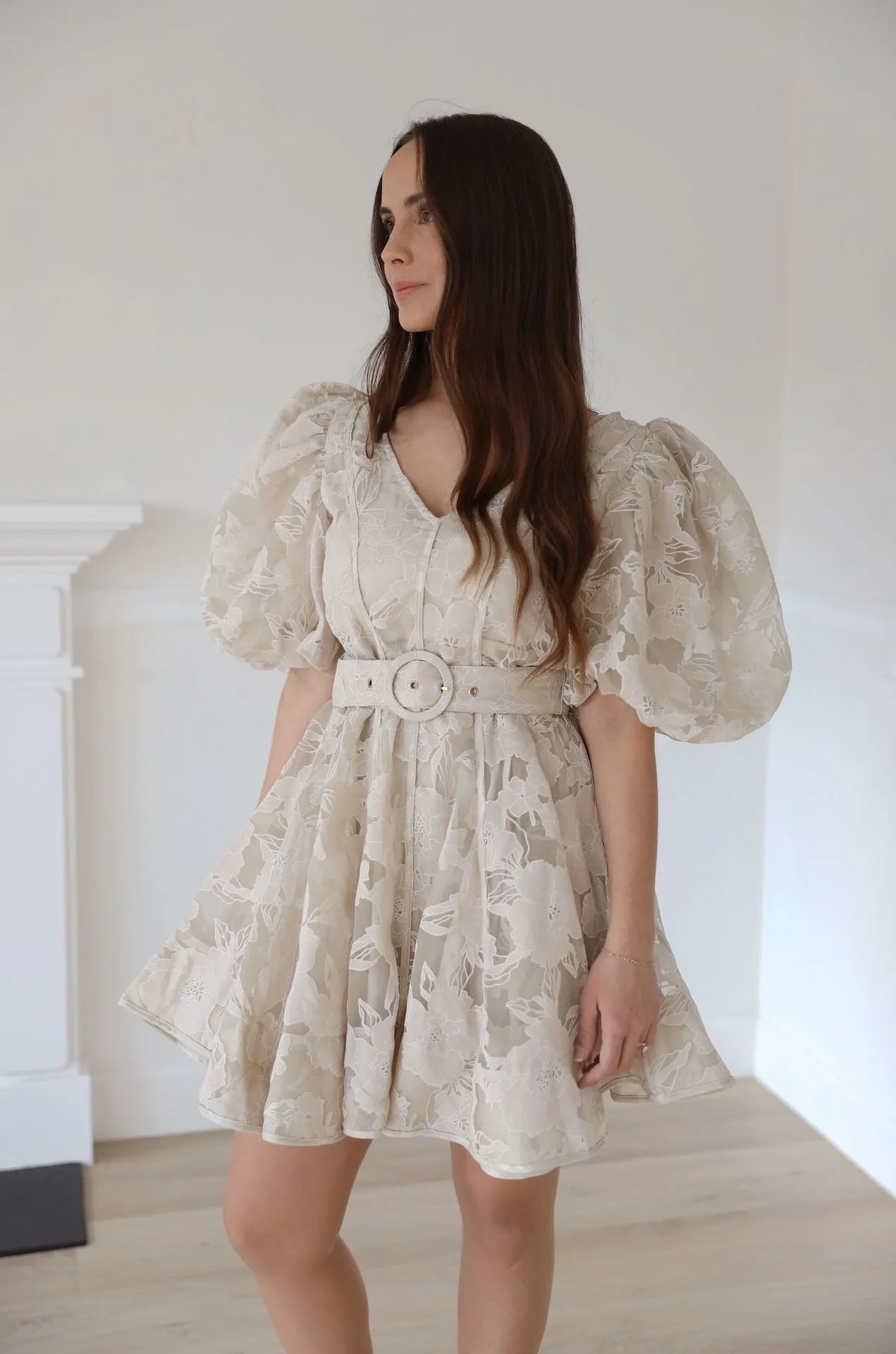 Polina Beige Floral Dress
