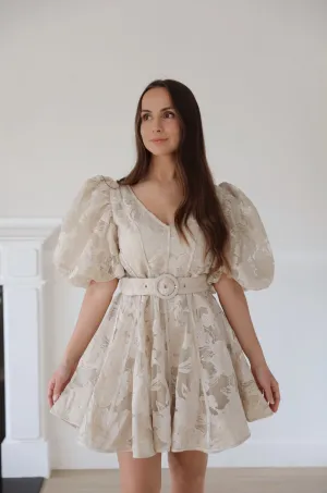 Polina Beige Floral Dress