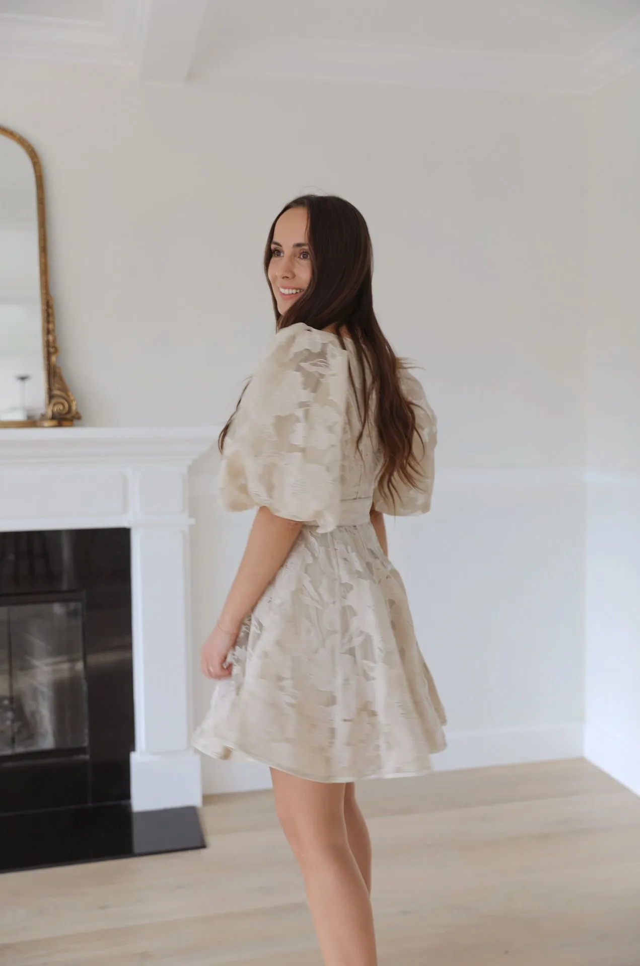 Polina Beige Floral Dress