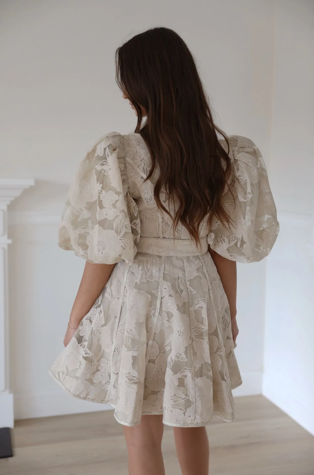 Polina Beige Floral Dress