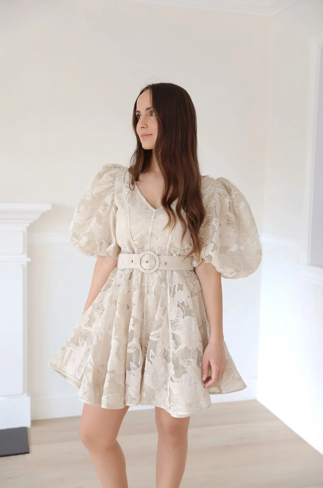 Polina Beige Floral Dress