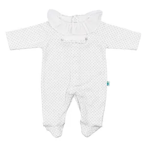 Polka Dot Cotton Onesie Ash