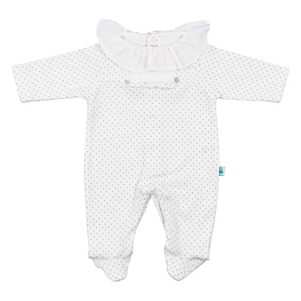 Polka Dot Cotton Onesie Ash