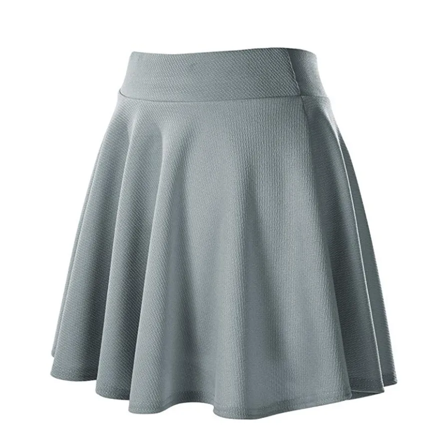 Popular Europe Women Basic All-Matching Stretchable Flare Skirt Casual Mini Skirt