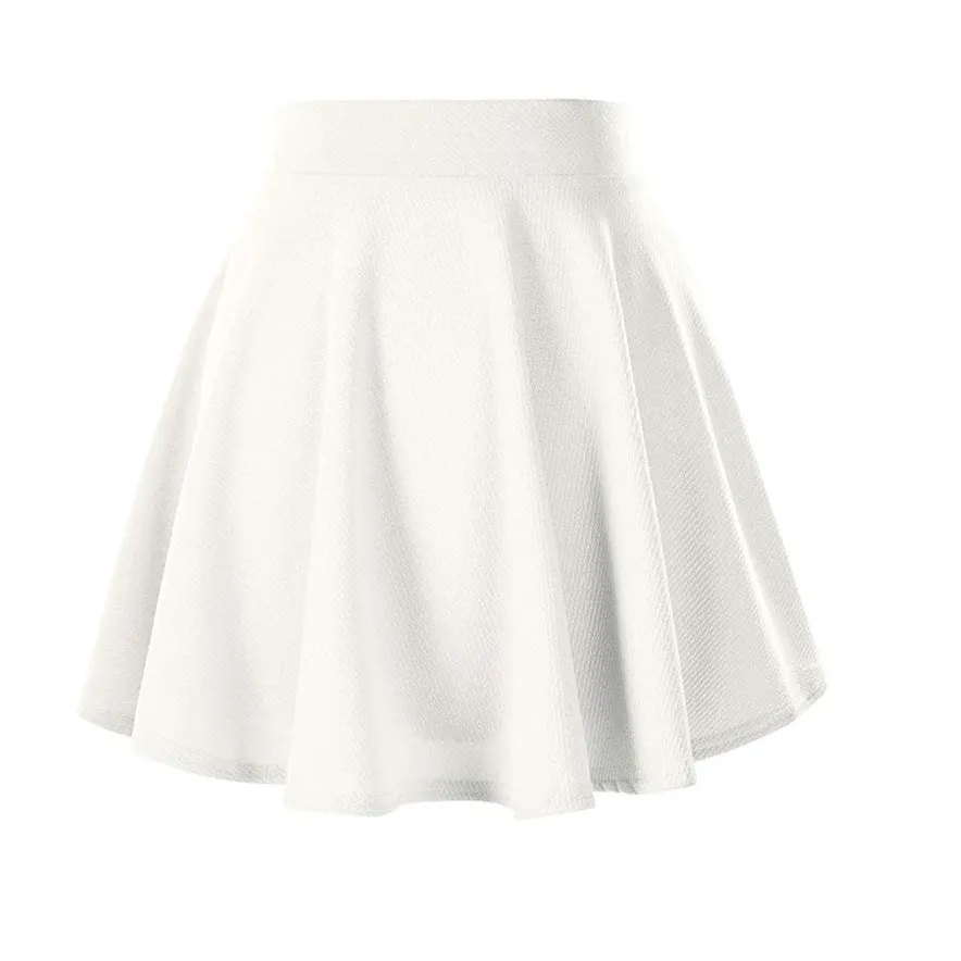 Popular Europe Women Basic All-Matching Stretchable Flare Skirt Casual Mini Skirt