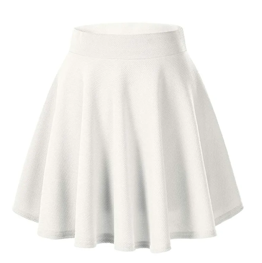 Popular Europe Women Basic All-Matching Stretchable Flare Skirt Casual Mini Skirt