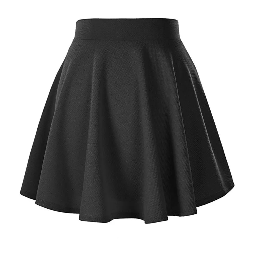 Popular Europe Women Basic All-Matching Stretchable Flare Skirt Casual Mini Skirt