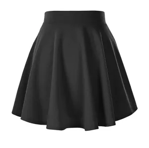 Popular Europe Women Basic All-Matching Stretchable Flare Skirt Casual Mini Skirt