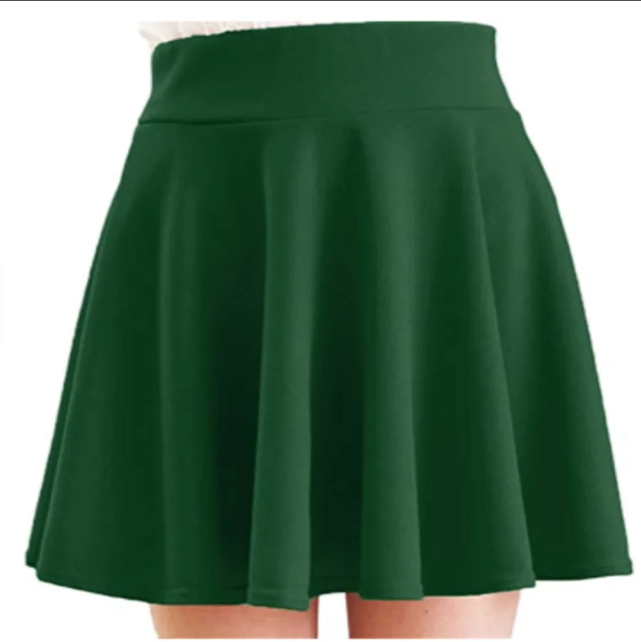 Popular Europe Women Basic All-Matching Stretchable Flare Skirt Casual Mini Skirt