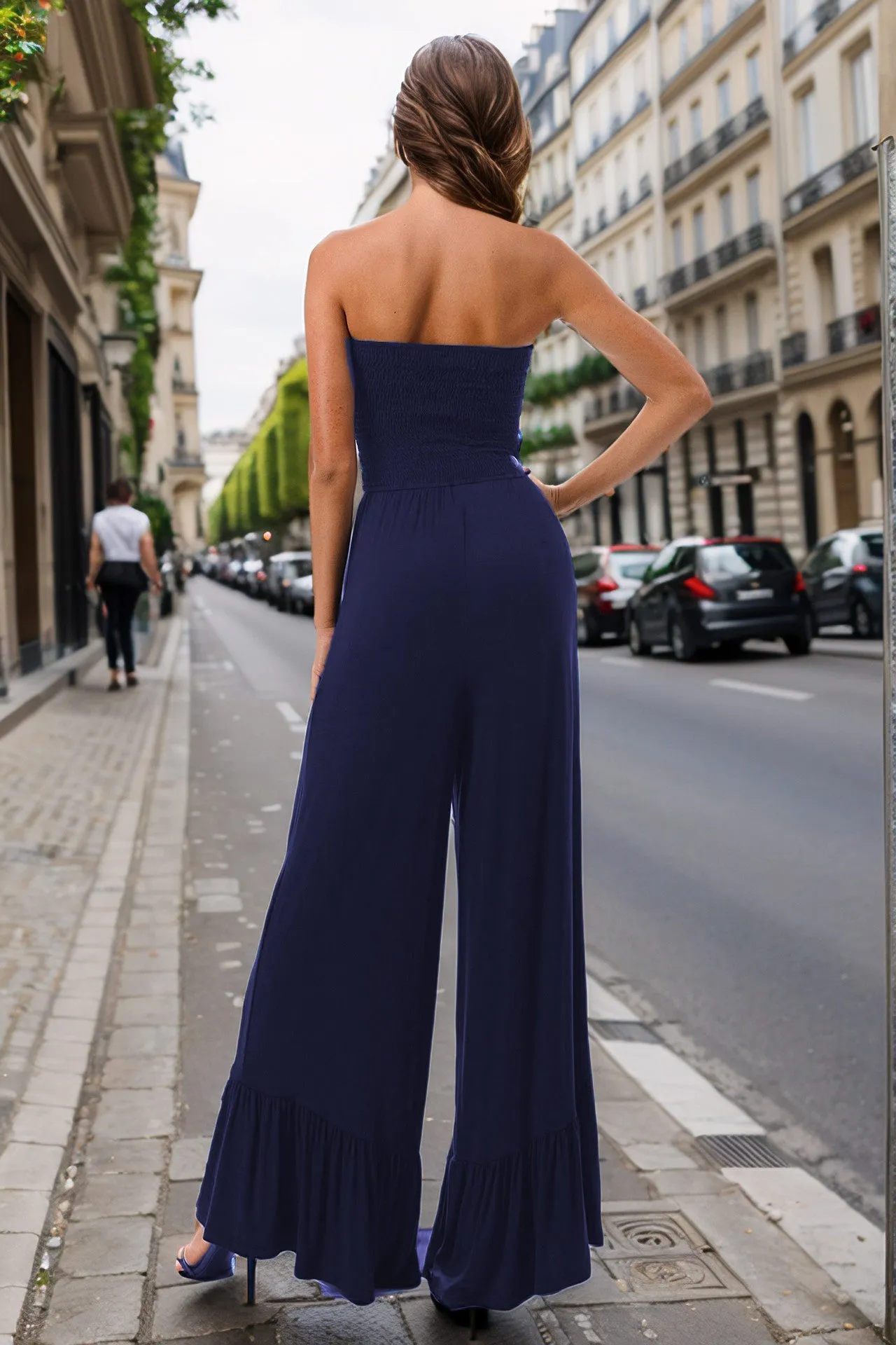 Pre-order: CAMILLE TUBE JUMPSUITS (NAVY)- VD3118