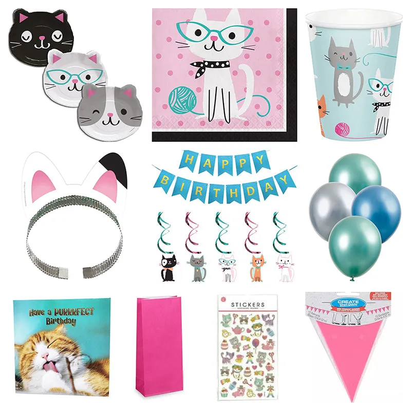 Premium Cat Party Pack for 8 - SAVE 40%