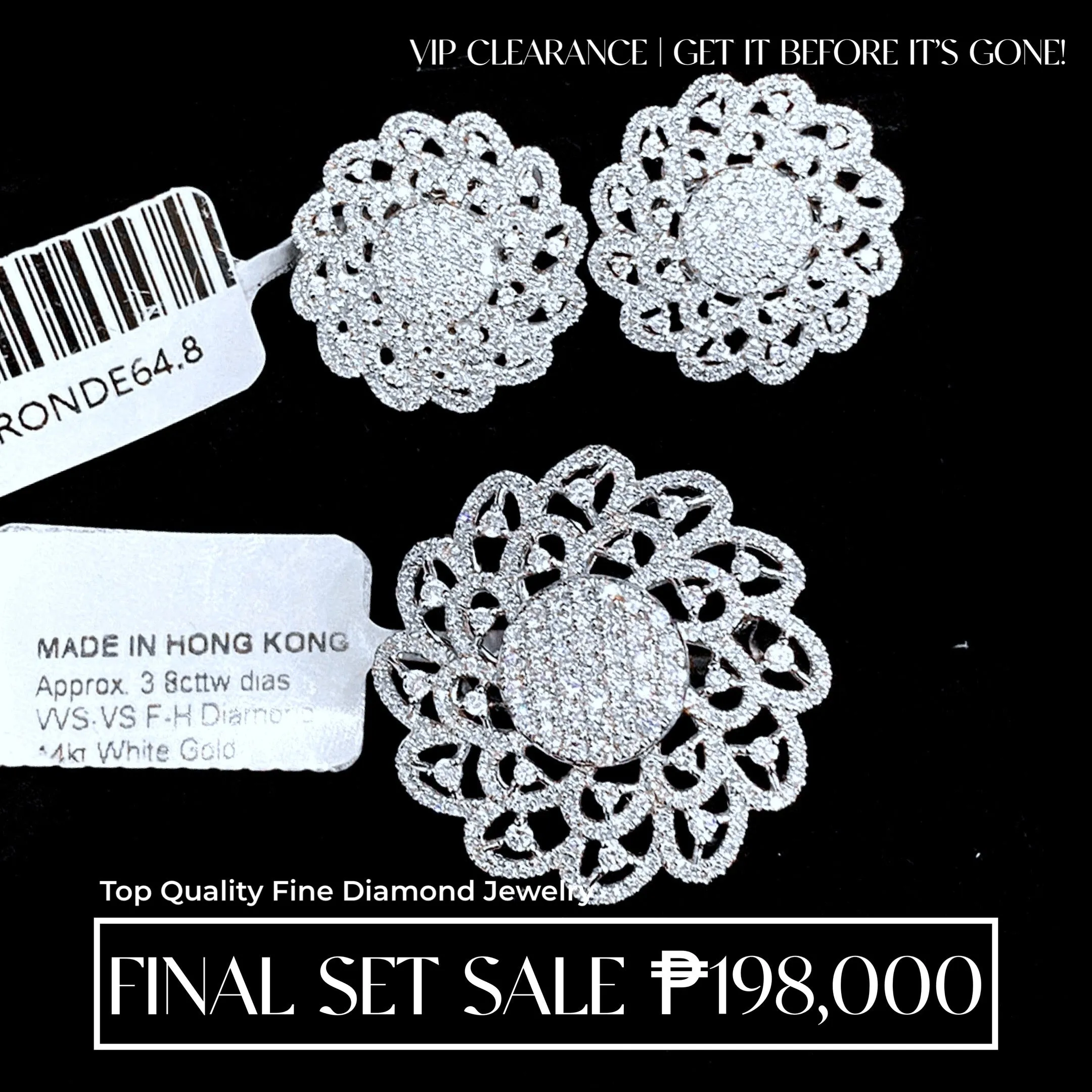 PREORDER | Round Floral Statement Diamond Jewelry Set 14kt