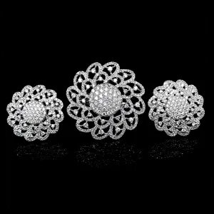 PREORDER | Round Floral Statement Diamond Jewelry Set 14kt