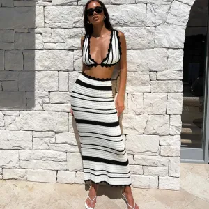 Pretty Knit Summer Beach Skirt Set