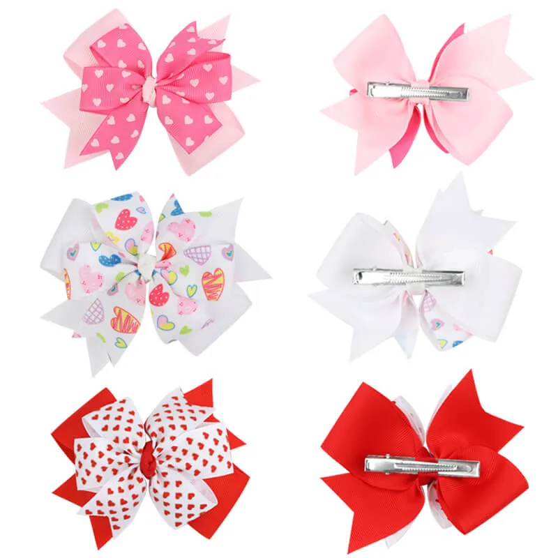 Pretty Love Heart Girl Hair Bows
